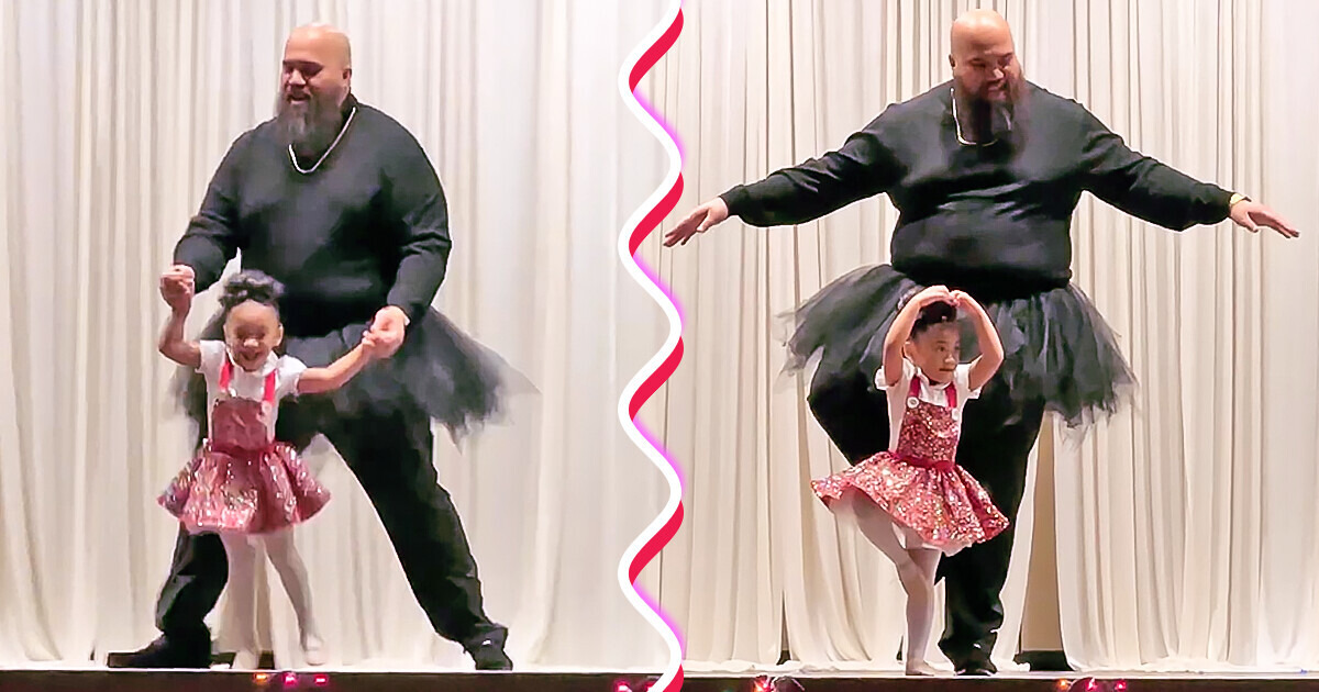 6-Foot-Tall Father Diligently Dances in Tutu Celebrating His Daughter’s Debut Ballet Recital, Labeled “Best Daddy”