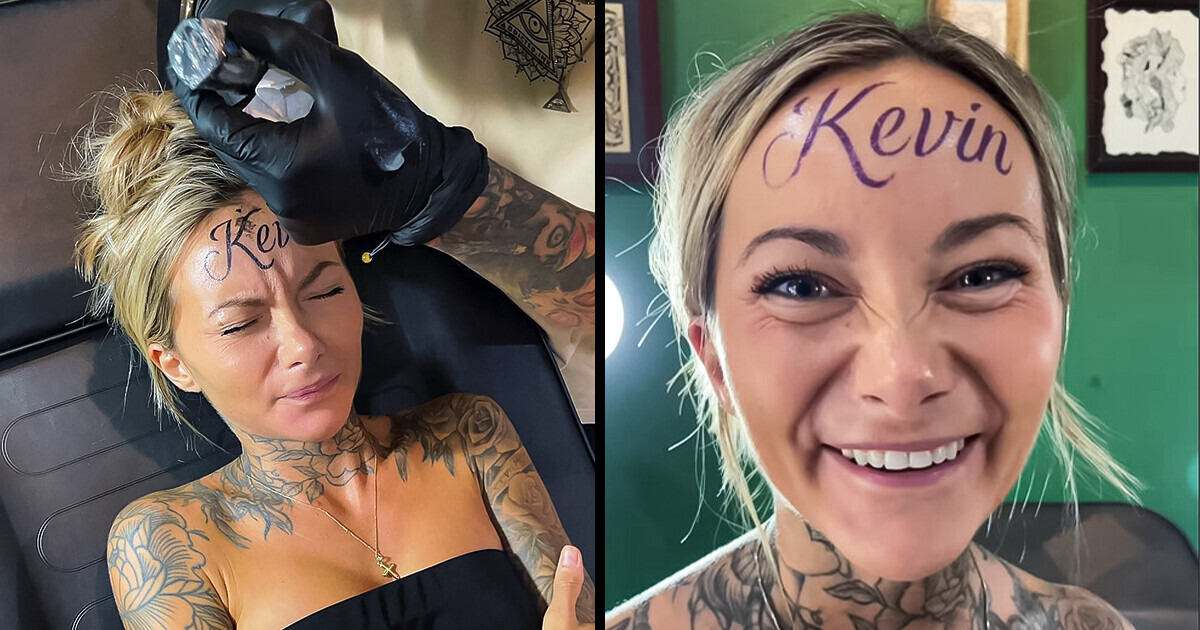 Influencer Explains Why She Got Boyfriend’s Name Tattooed on Forehead Influencer Explains Why She Got Boyfriend’s Name Tattooed on Forehead