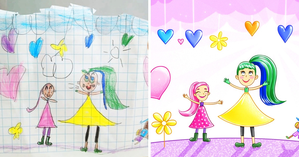 20 Parents Shared Their Children’s Drawings With Us and Our Illustrators Jazzed Them up With Their Magic Touch