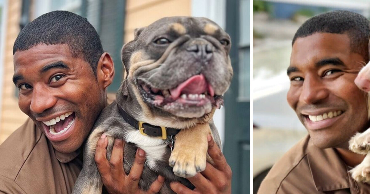 Delivery Guy Became Popular Because of the Cutest Photos With Furry Ones He Makes Every Single Order to Dog Owners
