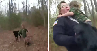 A Loyal Dog Stays by the Side of a Missing Boy Until He Is Found Safe in the Woods