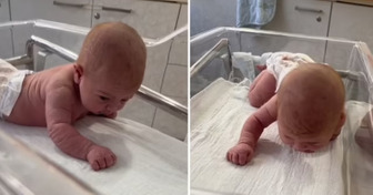 This Three-Days-Old Baby Already Lifts Her Head And Tries to Crawl