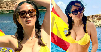 Salma Hayek Boldly Rocks Her Gray Hair in Sassy Bikini Photos